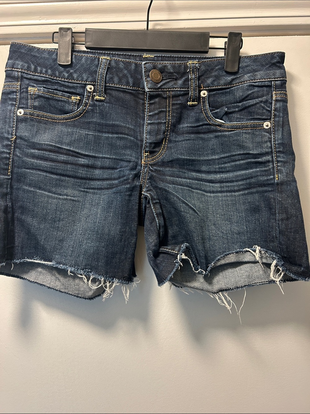 American Eagle Outfitters Dark Blue Denim Cutoff Shorts-Size 8